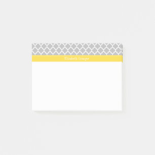 Grau Weiß Marokkanisch #5 Ananas Name Monogramm Post-it Klebezettel
