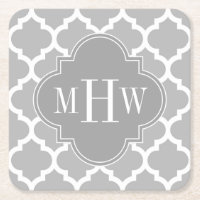 Grau weiß marokkanisch #5 Dk Gray 3 Initial Monogr