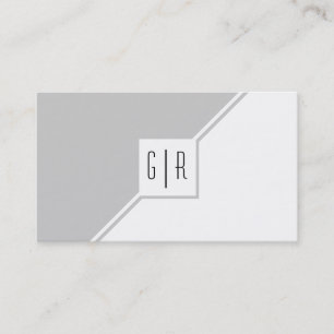 Grau-weiß moderne monogramm geometrische visitenkarte