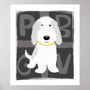 Grau & Weiß PBGV Poster