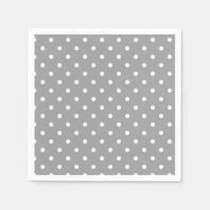 Grau-Weiß-Polka-Punkt moderner Glamour Serviette