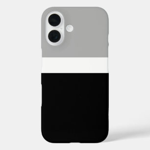 Grau-Weiß-Schwarz-Farben-Design iPhone 16 Hülle
