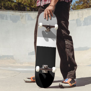 Grau-Weiß-Schwarz-Farben-Design Skateboard