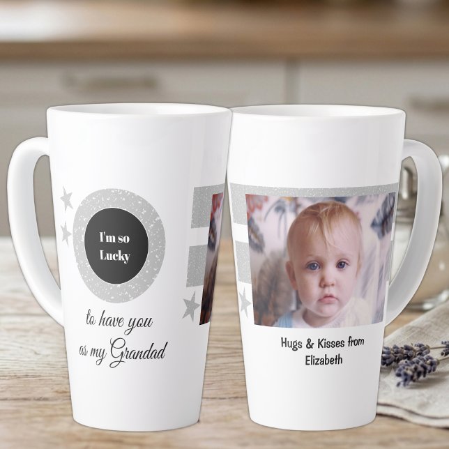 Grau weiß, so viel Glück Grandad mit Foto Milchtasse (Von Creator hochgeladen)