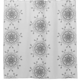 Grau-Weiß-Stammesdesign Duschvorhang