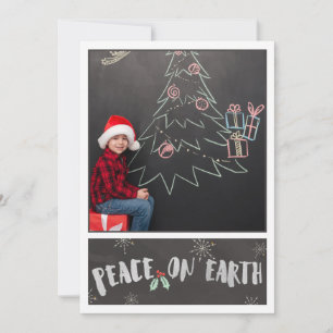Grau & Weiß/Weltfrieden/Foto Weihnachtskarte Feiertagskarte