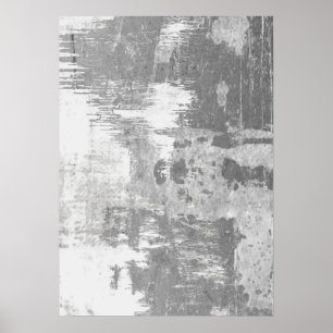Grau-weiße Abstrakte Mustermauer Poster