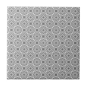 Grau-weiße geometrische nahtlose Muster Fliese