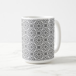 Grau-weiße geometrische nahtlose Muster Kaffeetasse