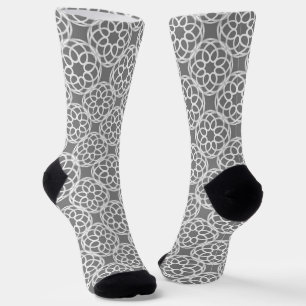 Grau-weiße geometrische nahtlose Muster Socken