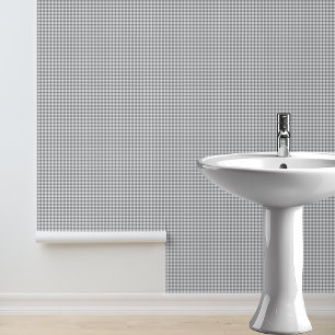 Grau-weiße Gingham-Karo-Muster Tapete