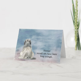 Grau-weiße Lhasa-Apso-Hund-Trauerkarte Feiertagskarte