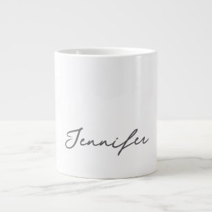 Grau Weiße Moderne Minimalistische Handschrift Nam Jumbo-Tasse
