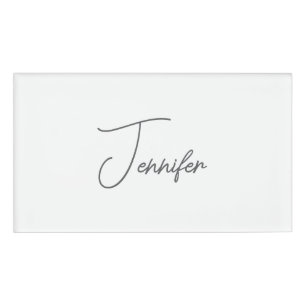 Grau Weiße Moderne Minimalistische Handschrift Nam Namenschild