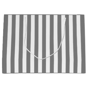 Grau-weiße Streifen Große Geschenktüte