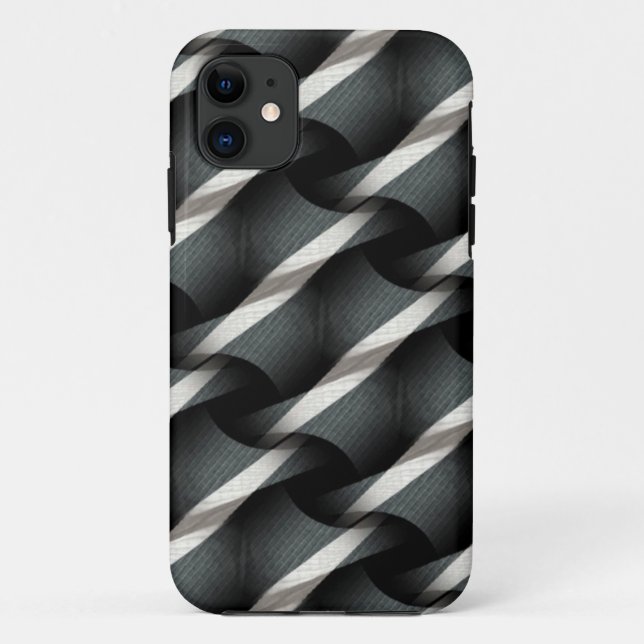 Grau + Weiße Webart-flippiger Muster iPhone 5 Fall Case-Mate iPhone Hülle (Rückseite)