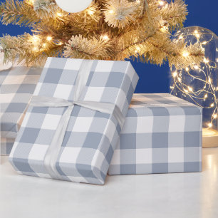 Grau-weißer Büffel-Karo Geschenkpapier