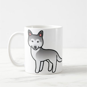 Grau-weißer Cartoon-Siberian-Husky-Hund Tasse