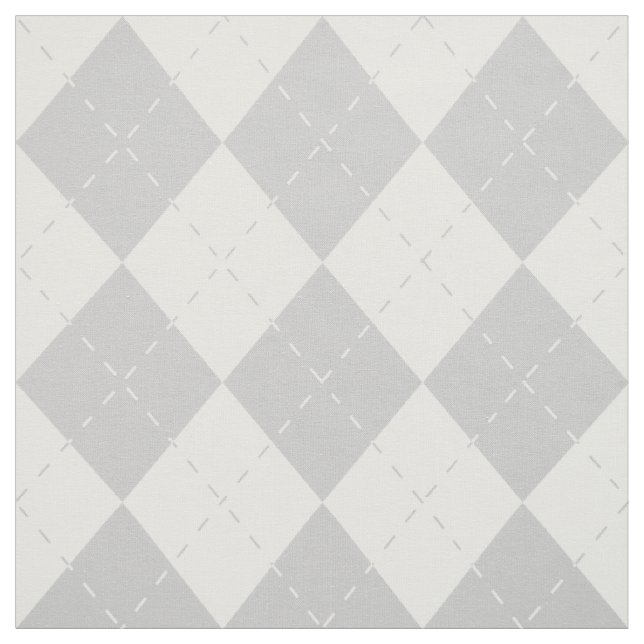 Grau-weißes Argyle-Muster Stoff (Muster)