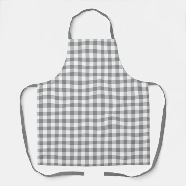 Grau-weißes Büffel-Karo-Schottenkaro-Muster Schürze (Vorderseite)