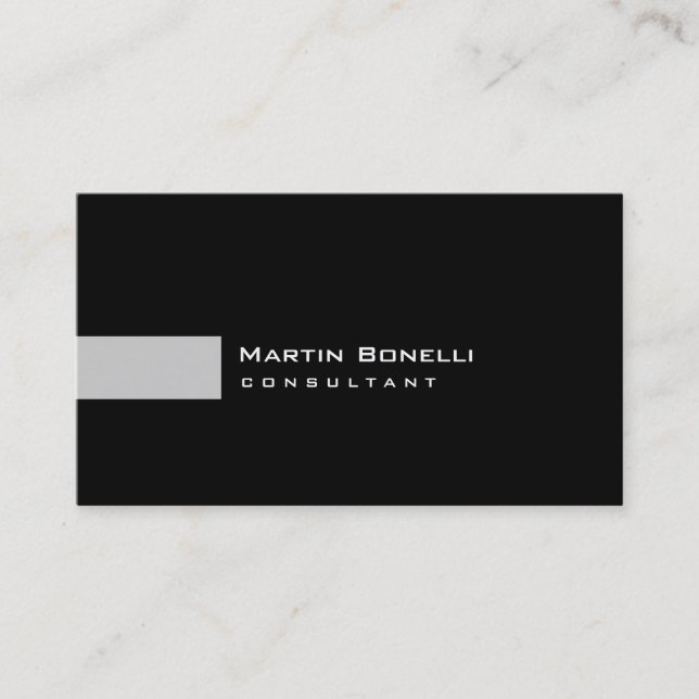 Grau White Black Simple Consultant Business Card Visitenkarte (Vorderseite)