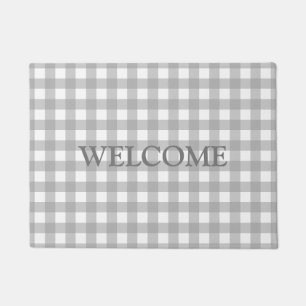 Grau White Buffalo Lumberjack Plaid Herzlich Willk Fußmatte