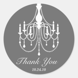 Grau White Chandelier Vielen Dank Runder Aufkleber