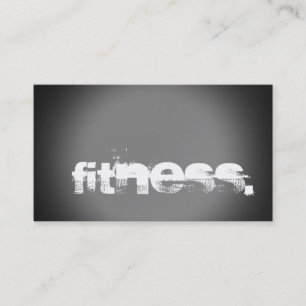 Grau-White Personal Trainer Fitness Business Card Visitenkarte