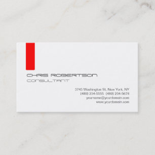 Grau-White Red Attractive Business Card Visitenkarte