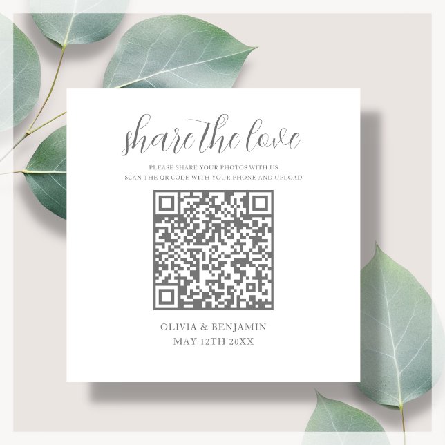 Grau | White Share - Liebe QR-Code Begleitkarte (Von Creator hochgeladen)