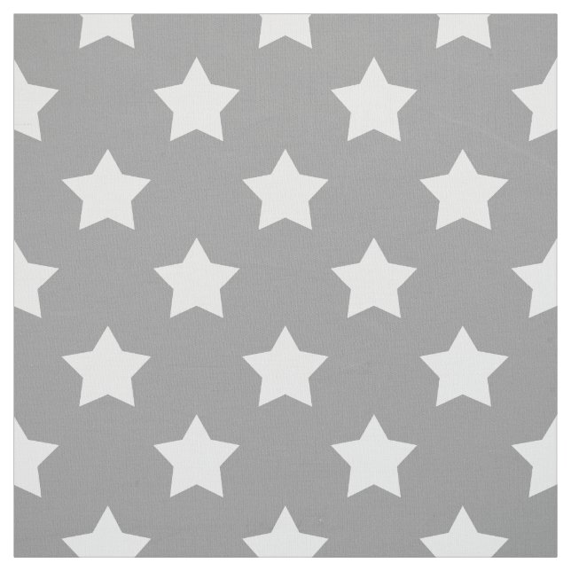 Grau White Stars Muster dekorativ Textil Stoff (Muster)