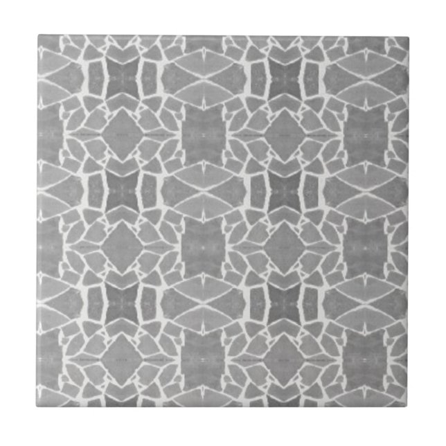 Grau White Stone Tiles Mosaic Muster Fliese (Vorderseite)