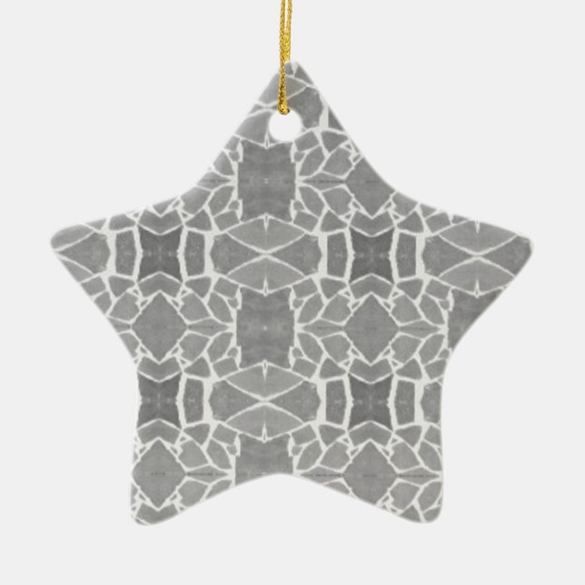 Grau White Stone Tiles Mosaic Muster Keramik Ornament (Vorne)
