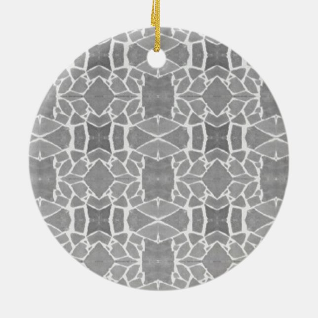 Grau White Stone Tiles Mosaic Muster Keramikornament (Hinten)