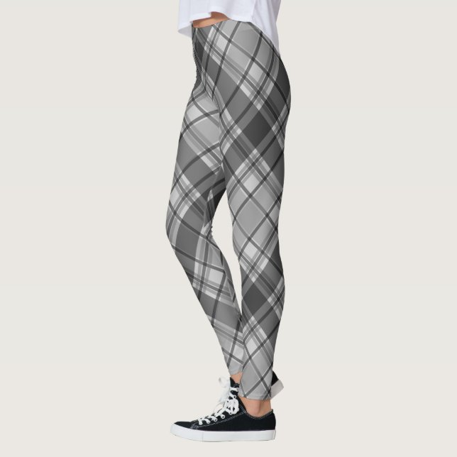 Grau Winter kariert Leggings (Links)