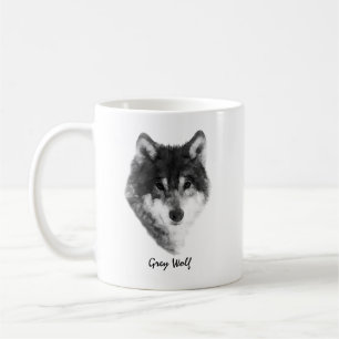 Grau Wolf elegant anpassbar Kaffeetasse