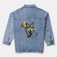 Grau Wolf & Gold Moon Aquamarin *Personalize*
