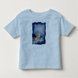 Grau Wolf & Rocky Mountains Wildlife Art T - Shirt