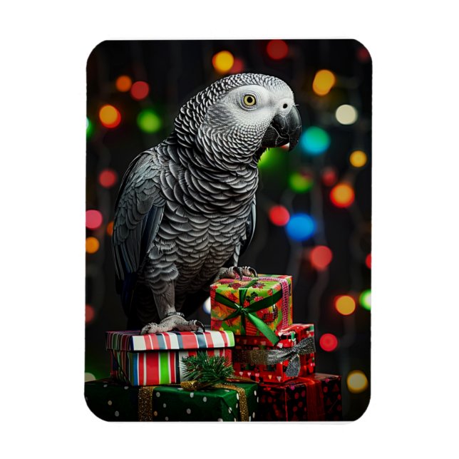Grauafrika auf Geschenken — Festliche Grußkarte Magnet (Vertikal)