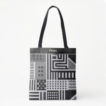 Grauafrikanischer Mudcloth Personalisiert Tote Bag
