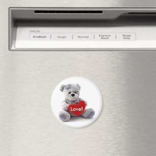 Graubär mit Herz Magnet