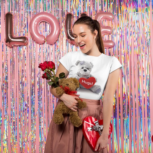 Graubär mit Herz T-Shirt (Teddy Bear Hugs Women's T-Shirt)