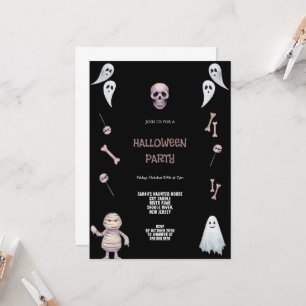 GRAUBBROWN UND SCHWARZE HALLOWENEINLADUNG EINLADUNG
