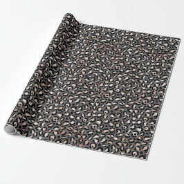 Graubeige Peach Rose Leopard Print Geschenkpapier