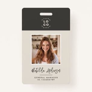 Graubeige QR-Code Modernes minimales Foto abstrakt Ausweis