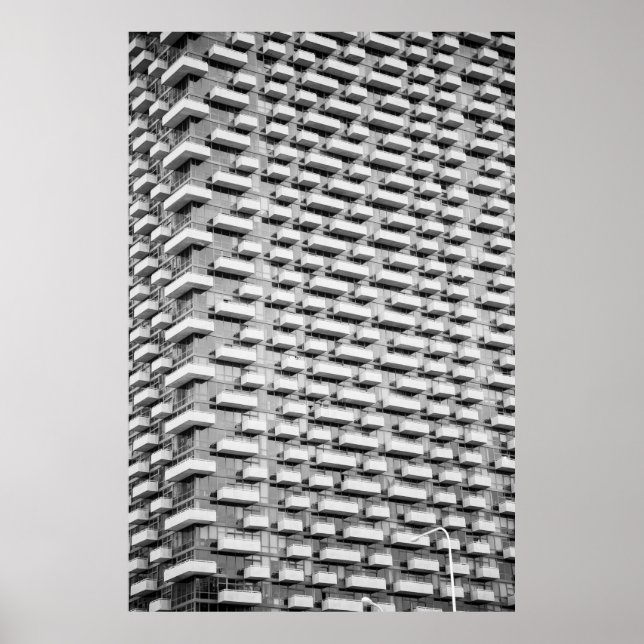Graubetoniertes Gebäude Poster (Vorne)