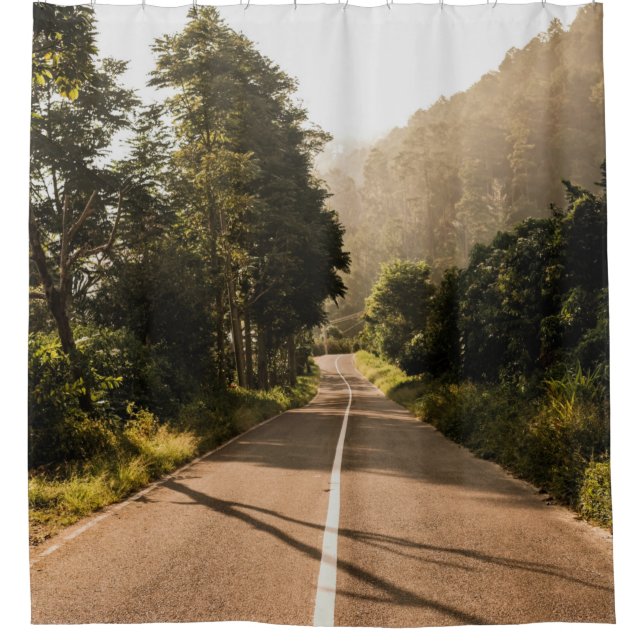 Graubetonstraße am Morgen Duschvorhang (Vorderseite)