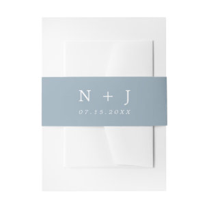 Graublau minimalistisch moderne Hochzeit Einladungsbanderole