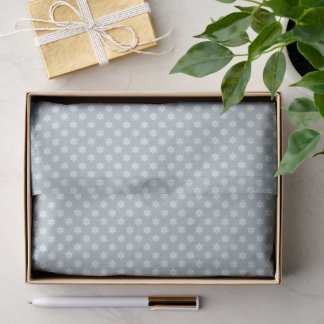 Graublau mit weißem Gänseblümchen-Musterpapier Seidenpapier
