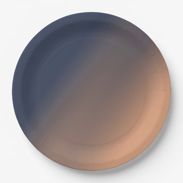 Graublau und beige Gradienten. Pappteller (Vorderseite)